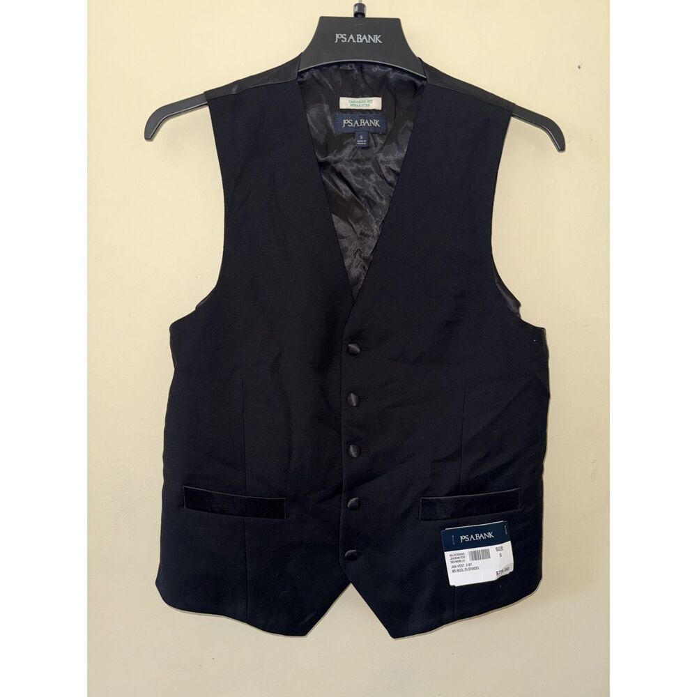 NWT Jos. A. Bank Men’s Tailored Fit Wool Blend Suit Vest Black Size S